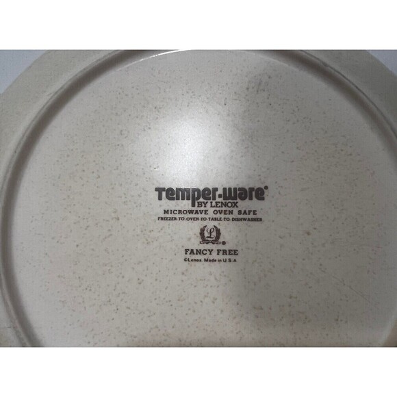 Lenox Temper Ware Fancy Free Salad Plates 8" Stoneware Ivory Butterfly Set Of 7 - Picture 3 of 7